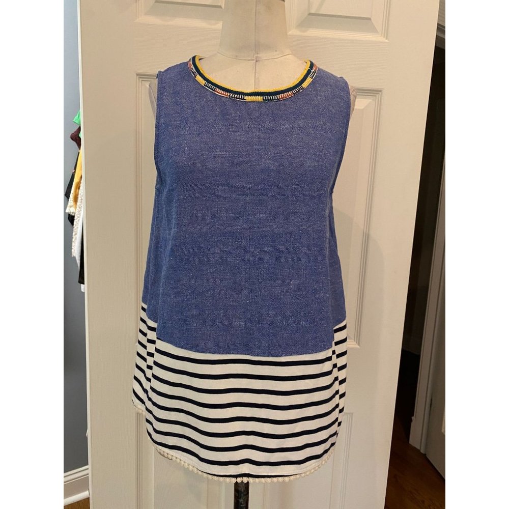 Designer THML sleeveless top striped bottom Small